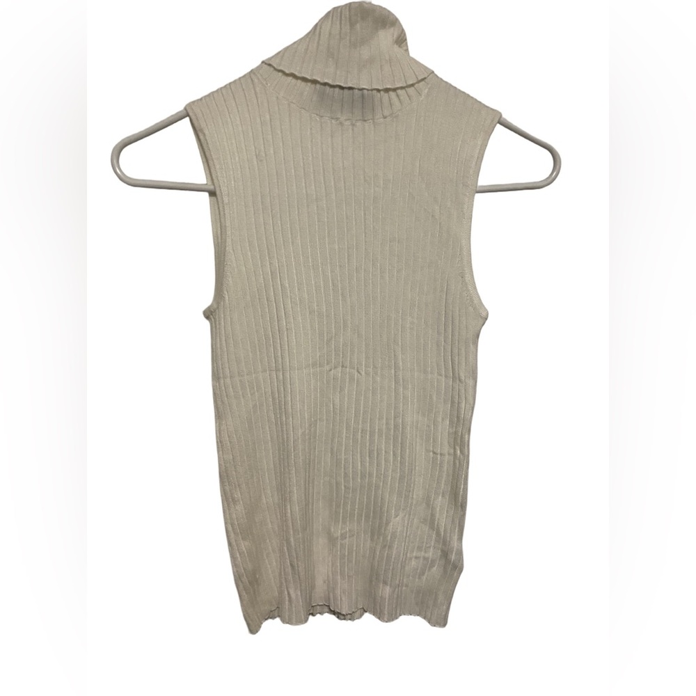 🎁 Express Beige Sleeveless Turtleneck Sweater